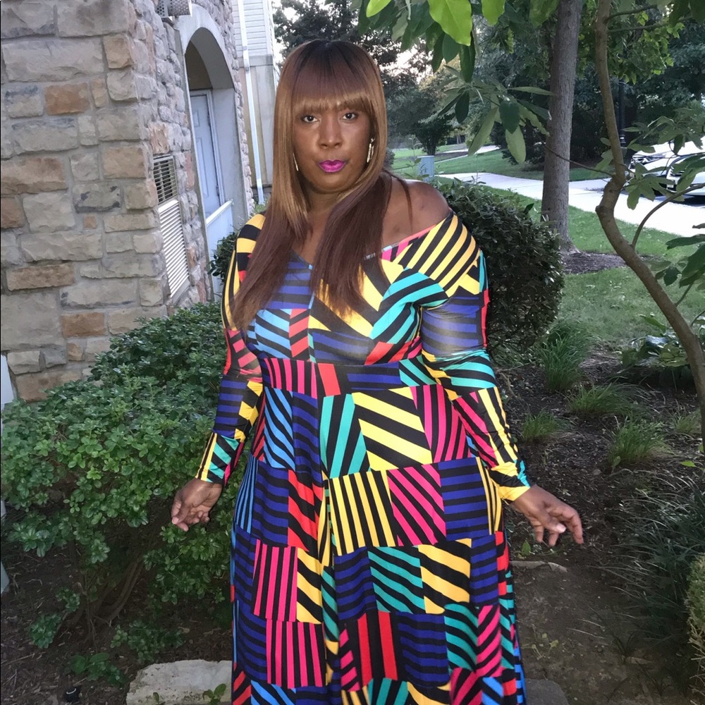 🆕Multicolored Maxi Dress Plus Size